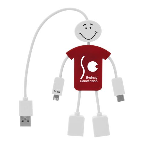 Techmate 3-in-1 Charging Cable &amp; USB Hub Red | No Imprint | not available | not available
