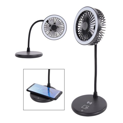 Desktop Fan With Ring Light &amp; Wireless Charger Black | No Imprint | not available | not available