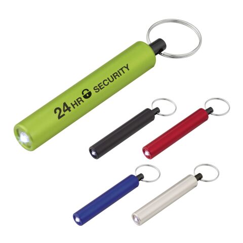 Mini Cylinder LED Flashlight Key Tag Red | 1-color Pad Print | Barrel | 1.50 Inches × 0.31 Inches