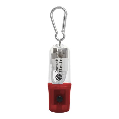 3-In-1 Charging Cable With Flashlight Case Transparent-Red | No Imprint | not available | not available