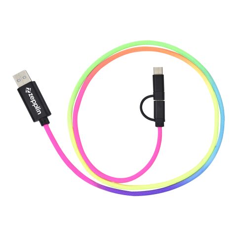 3-In-1 3 Ft. Rainbow Braided Charging Cable Rainbow | No Imprint | not available | not available