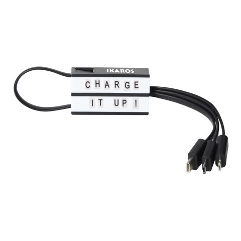 3-In-1 Cinema Charging Cables Black | 1 color Pad Print | Top | 1.00 Inches × 0.38 Inches