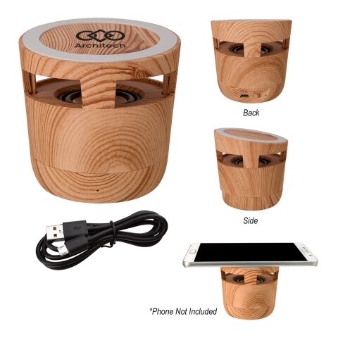 Woodgrain Wireless Charging Pad And Speaker Brown | No Imprint | not available