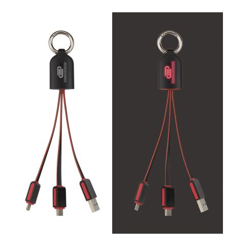 3-In-1 Light Up Charging Cables Red | No Imprint