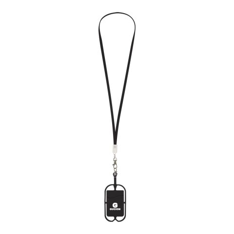 2-In-1 Charging Cable Lanyard With Phone Holder &amp; Wallet Black | No Imprint | not available | not available