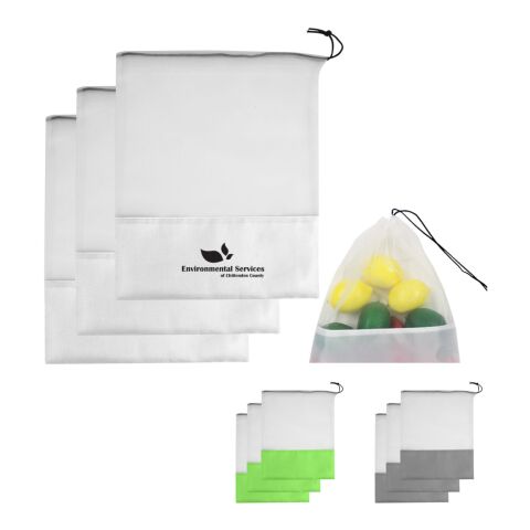 3 PC. Market Mesh Set With 100% RPET Material White | No Imprint | not available | not available