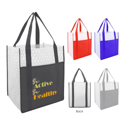 Boutique Non-Woven Shopper Tote Bag Standard | Gray/White | No Imprint | not available | not available