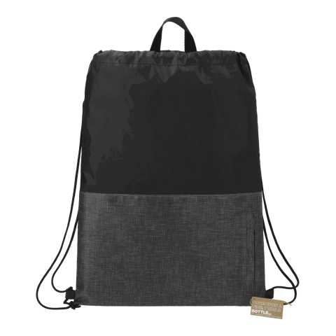 Ash Zippered Recycled Drawstring Bag Standard | Black | No Imprint | not available | not available