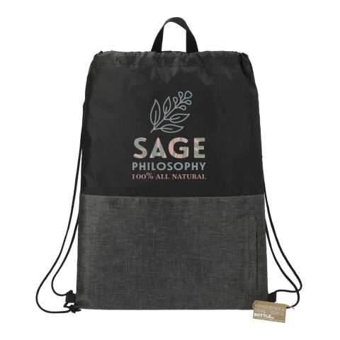 Ash Zippered Recycled Drawstring Bag Black | No Imprint | not available | not available