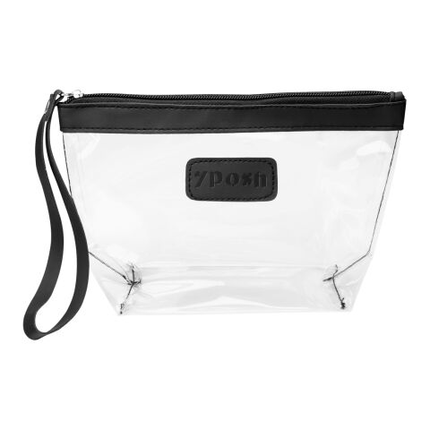Posh Clear Wristlet Pouch Black | SILK SCREEN | Side1 | 1.25 Inches × 0.38 Inches