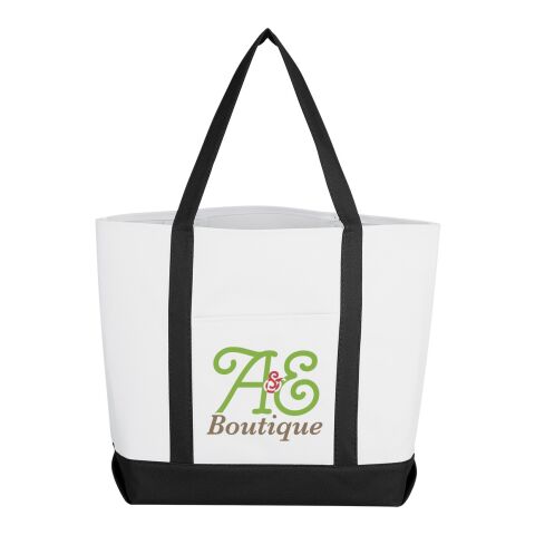 Pocket Shopper Tote Bag White/Black | No Imprint | not available | not available
