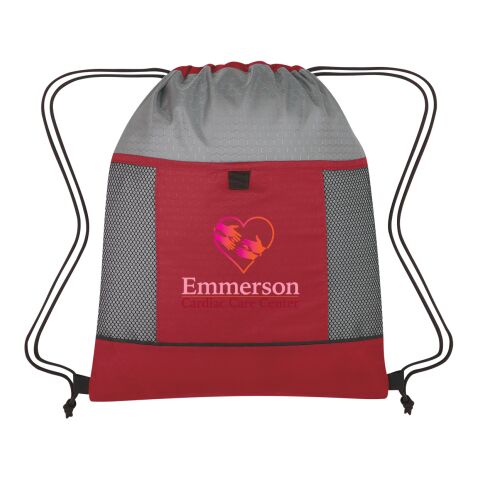 Honeycomb Ripstop Drawstring Bag Red with Gray | No Imprint | not available | not available