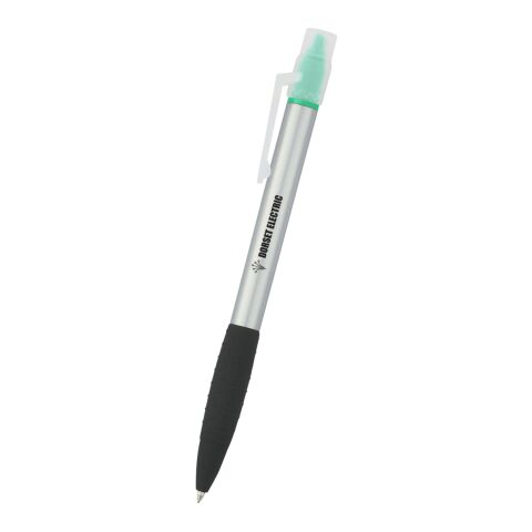 Neptune Pen With Highlighter Silver with Green
