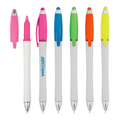 Harmony Stylus Pen With Highlighter White with Green | No Imprint