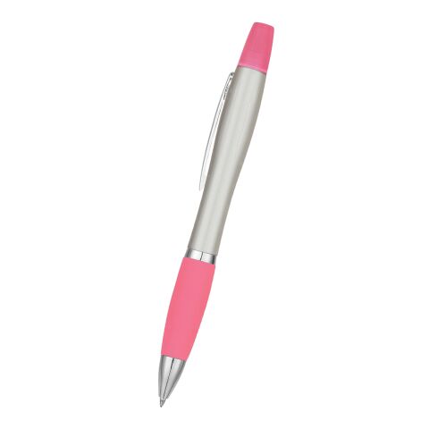 Twin-Write Pen With Highlighter Silver with Pink | No Imprint | not available | not available