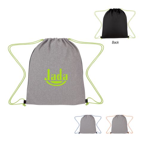 Jersey Drawstring Sports Pack Gray/Lime | No Imprint | not available | not available