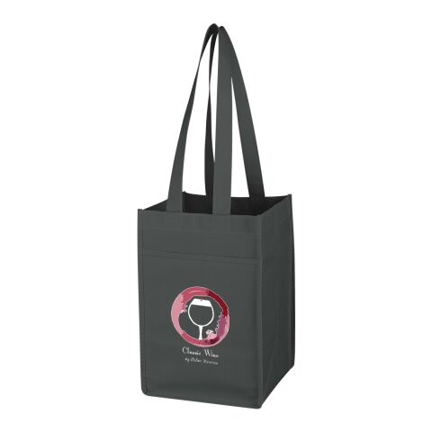 Non-Woven 4 Bottle Wine Tote Bag Black | No Imprint | not available | not available