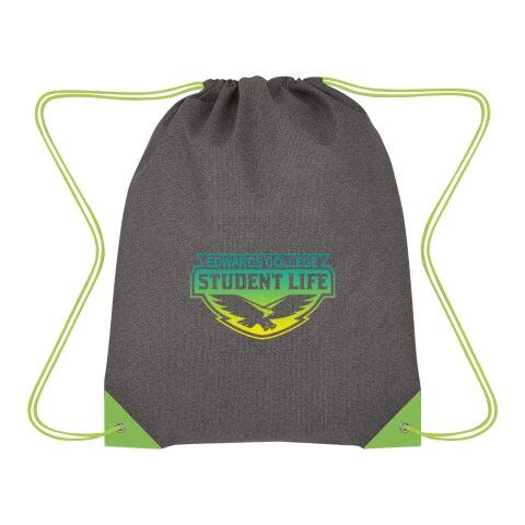 Grayson Non-Woven Drawstring Bag Gray/Lime | No Imprint | not available | not available