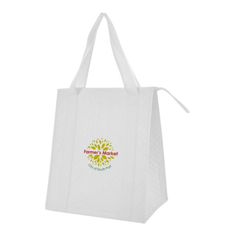 Dimples Non-Woven Cooler Tote Bag White