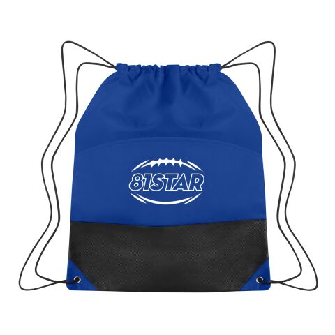 Non-Woven Two-Tone Drawstring Sports Pack Royal Blue | Silk Screen | Front | 7.00 Inches × 2.75 Inches