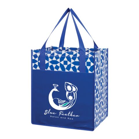 Non-Woven Geometric Shopping Tote Bag Royal Blue | No Imprint | not available | not available