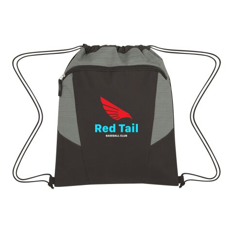 Tahoe Heathered Drawstring Backpack Black with Red | No Imprint | not available | not available