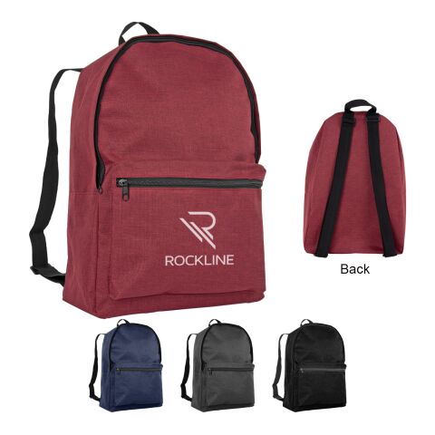 Boardwalk Heathered Backpack Standard | Red | 1 color Silk Screen | Front | 5.00 Inches × 2.50 Inches