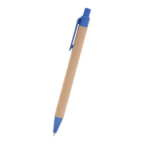 Brooks Wheat Writer Pen Blue | 1-color Screen Print | Barrel | 1.50 Inches × 0.50 Inches