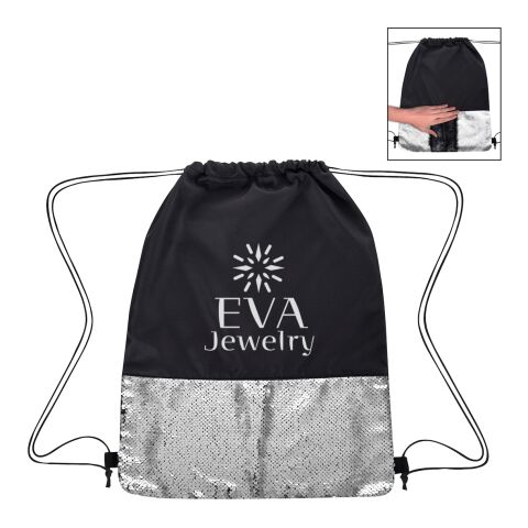 Flip Sequin Drawstring Bag Standard | Black | No Imprint | not available | not available