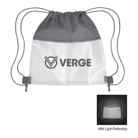 Reflective Heathered Frost Drawstring Bag Gray | No Imprint | not available | not available