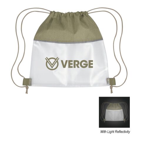 Reflective Heathered Frost Drawstring Bag Olive | No Imprint | not available | not available