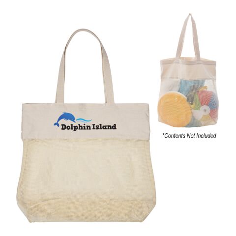 Carlisle Cotton Mesh Tote Bag Beige | No Imprint | not available | not available