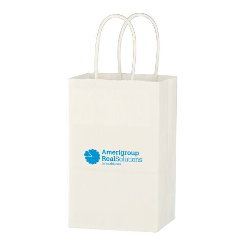 Kraft Paper White Shopping Bag - 5-1/4&quot; x 8-1/4&quot; White | No Imprint