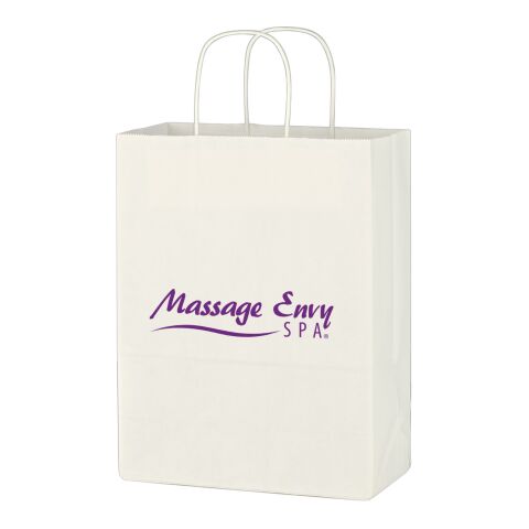 Kraft Paper White Shopping Bag - 10" x 13"