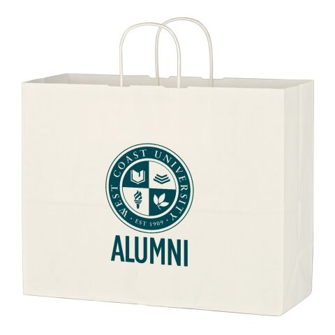 Kraft Paper White Shopping Bag - 16&quot; x 12-1/2&quot; White | No Imprint