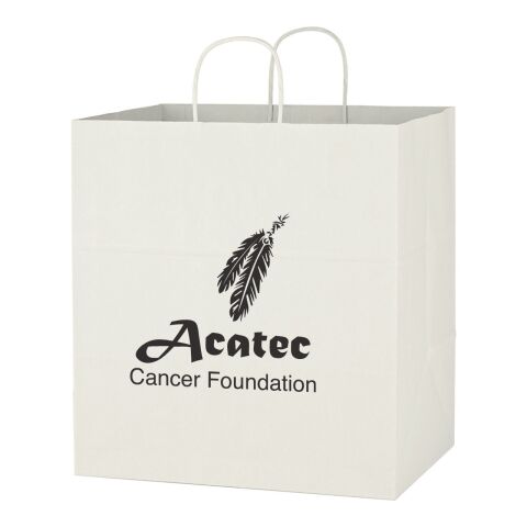 Kraft Paper White Shopping Bag - 14&quot; x 15&quot; White | No Imprint | not available | not available