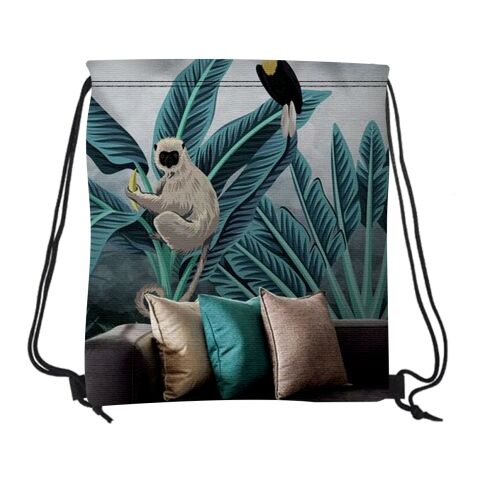 16&quot; W X 18&quot; H Canvas Drawstring Backpack White | No Imprint | not available | not available