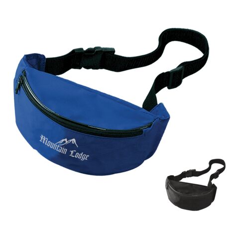 The Basics Fanny Pack Blue | SILK SCREEN | Front | 4.75 Inches × 1.50 Inches