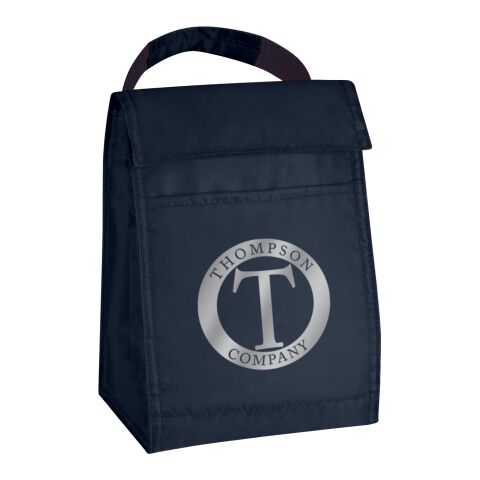 Budget Lunch Bag Navy Blue | Screen Print | Pocket | 4.00 Inches × 4.00 Inches
