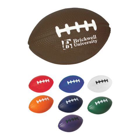 Football Shape Stress Reliever Silver | 1 color PAD PRINT | Side1 | 1.25 Inches × 0.62 Inches