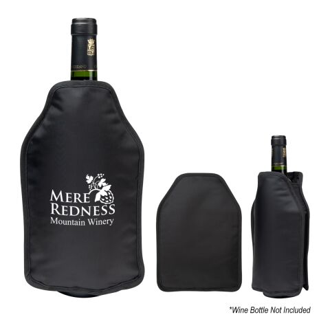 Wine Bottle Cooler Black | 1-color Screen Print | Front | 4.50 Inches × 4.50 Inches