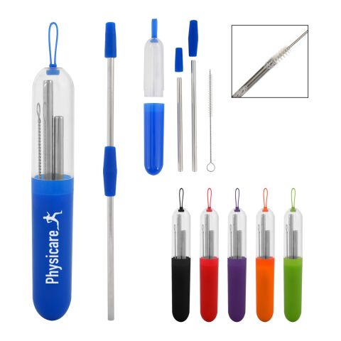 2-Piece Stainless Steel Straw Kit Royal Blue | No Imprint | not available | not available