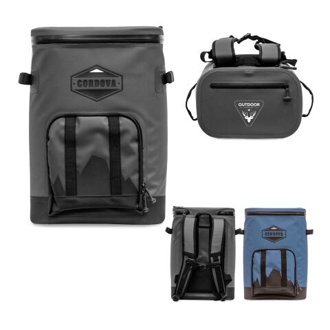 Cordova Coolers Voyager Backpack Cooler Blue | 1 color Transfer Print | Lid | 8.50 Inches × 5.50 Inches