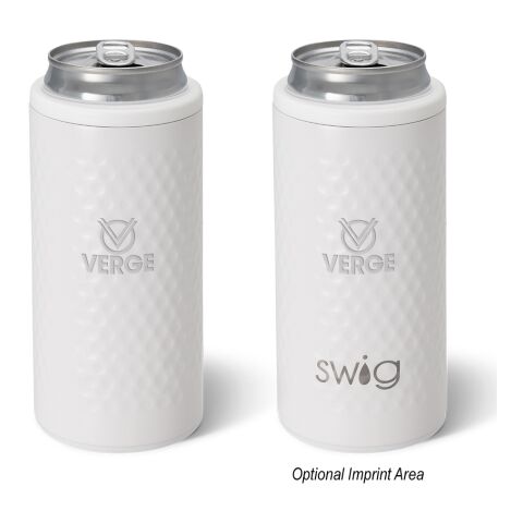 12 Oz. Swig Life™ Golf Partee Skinny Can Cooler White | No Imprint