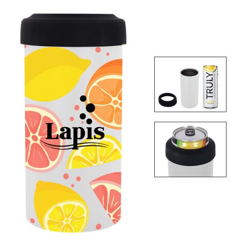 12 Oz. Full Color Slim Stainless Steel Insulated Can Holder White | No Imprint | not available | not available