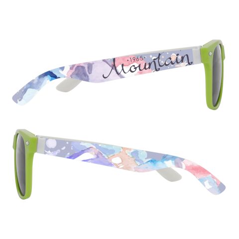 Full Color Colorblock Malibu Sunglasses Lime/White | No Imprint | not available | not available