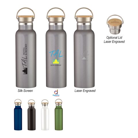 21 Oz. Liberty Stainless Steel Bottle With Wood Lid