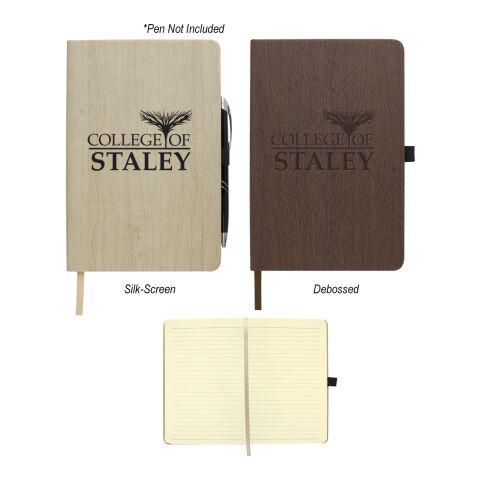 5&quot; x 8&quot; Woodgrain Look Notebook Brown | No Imprint | not available | not available