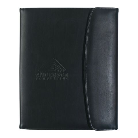 Leather Look Portfolio Black | Silk Screen | Front | 3.00 Inches × 5.00 Inches