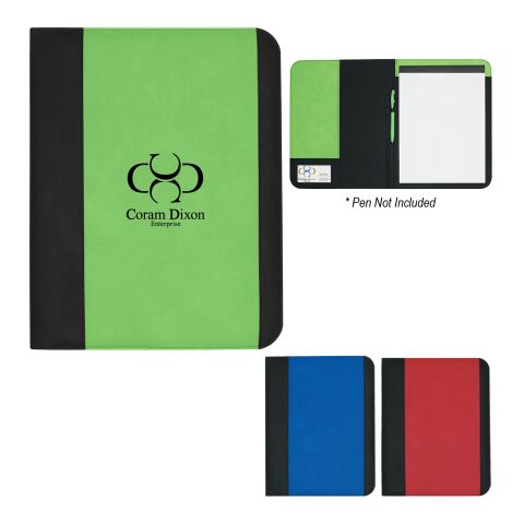 Non-Woven Large Padfolio Lime | SILK SCREEN | Front | 4.00 Inches × 6.00 Inches